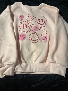 Pink 'Radiate Positivity' Smiley Graphic Sweatshirt